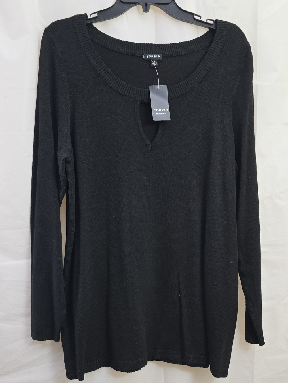 torrid Black Long Sleeve Scoop Neck Keyhole Top New With Tags!